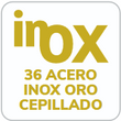 Icono acabado acero inox oro cepillado