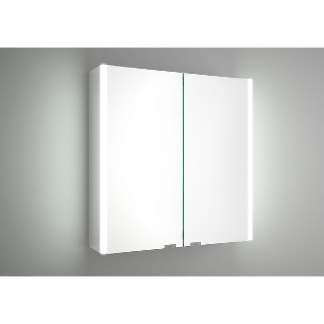 Armario ALLIANCE,2 Puertas Espejo con Enchufe y Luz Led Lateral. (de 60 y 70 cm) - CuartoDeBaño.com