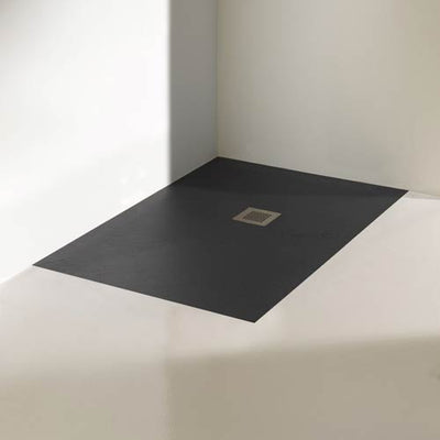 Plato de ducha extraplano Natural Liso Antracita de 3 cm.
