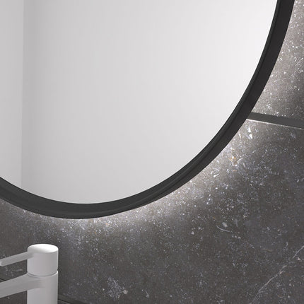 Espejo De Baño BEQUIA Circular | Marco Metálico A Elección | Luz Led 3 Tonos | Ip44 - CuartoDeBaño.com