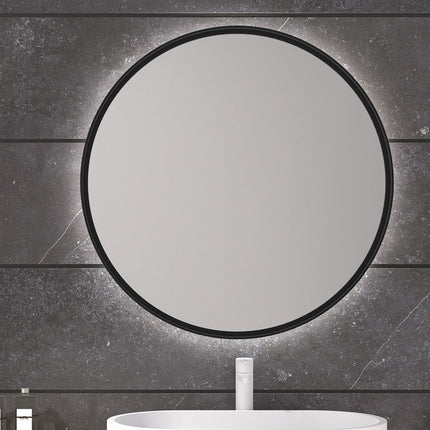 Espejo De Baño BEQUIA Circular | Marco Metálico A Elección | Luz Led 3 Tonos | Ip44 - CuartoDeBaño.com