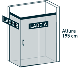 Dibujo Mampara de ducha Angular YAIZA 