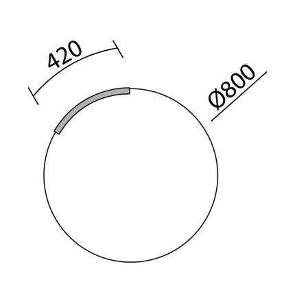 Medidas Aplique LED Circular CIRCUS de 80 cm