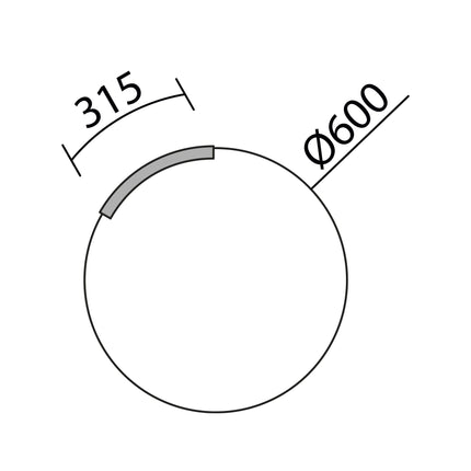 medidas  Aplique LED Circular CIRCUS de 60 cm