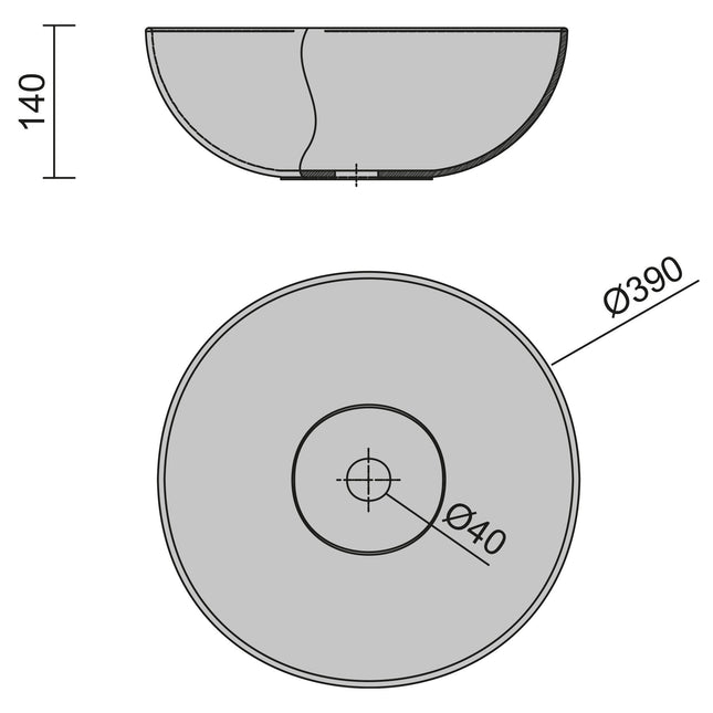 croquis Lavabo de sobre encimera BULKAN