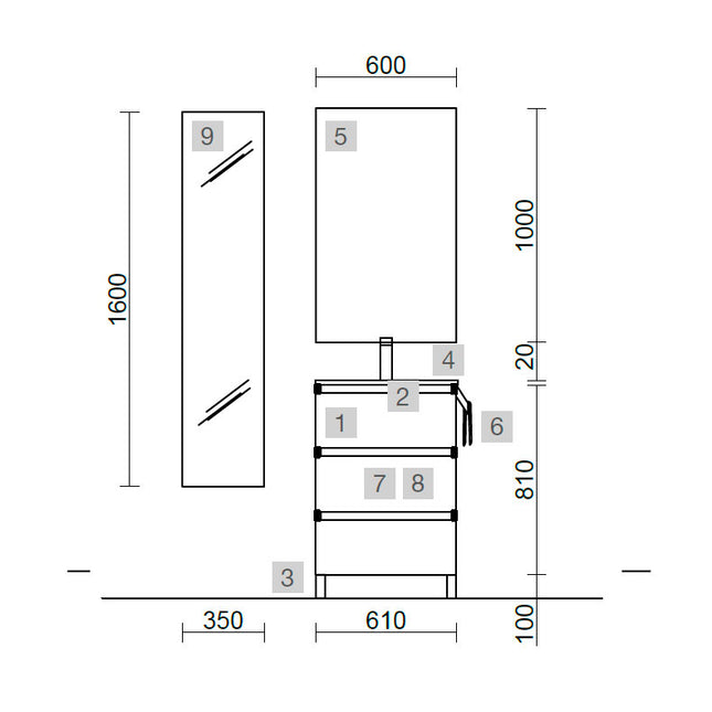 Medidas Conjunto SPIRIT 60 cm White Cotton