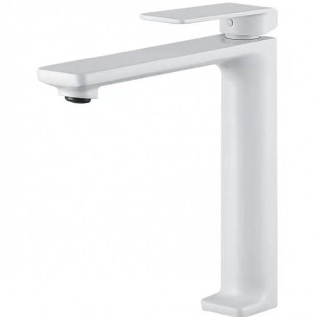 Grifo de Lavabo Alto Blanco Mate FIYI | Diseño Nórdico | Acabado Antihuellas y Antical | IMEX - CuartoDeBaño.com