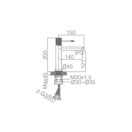 Croquis Grifo LINE Bdd038-1Nq de Imex 