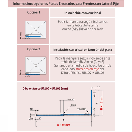 informacion sobre platos de ducha para la mampara urban