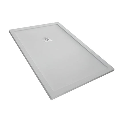 Plato de ducha de resina ROCK Enmarcado color gris claro