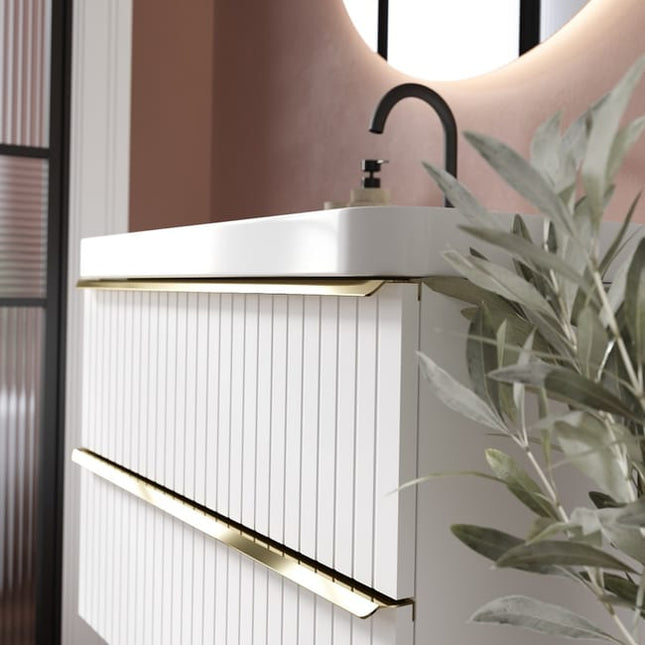 Tiradores Oro NOVEL 3 Cajones Blanco