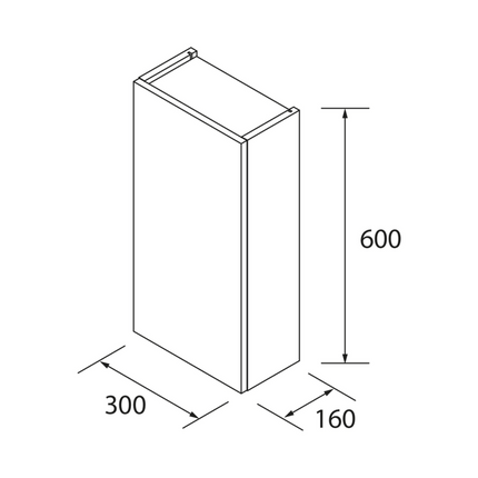 medidas Columna de baño Infinity de Salgar