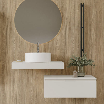 Mueble de baño June con encimera y cajón blanco