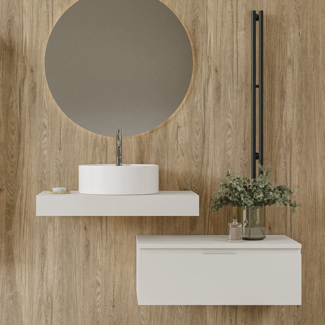 Mueble de baño June con encimera y cajón blanco