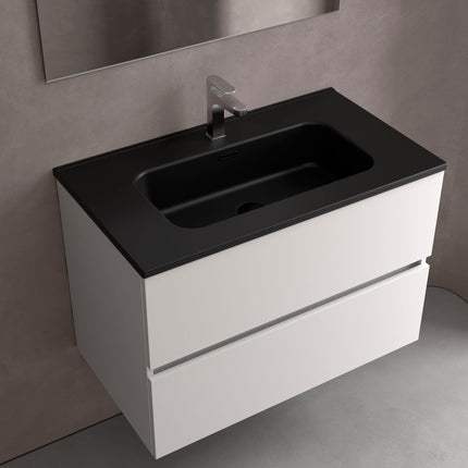 Lavabo integrado Constanza negro mate
