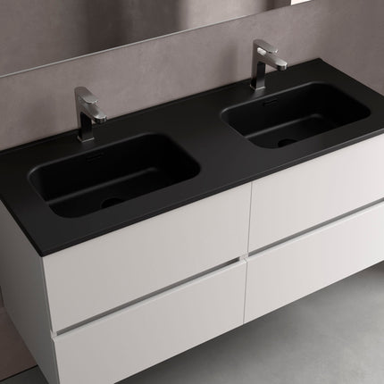 Lavabo integrado Constanza negro mate doble seno