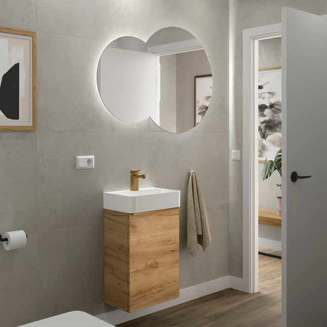 Mueble de baño para Espacio Reducido AIDA. 1 Puerta con Freno  (440 x 263 x 620 mm) - CuartoDeBaño.com