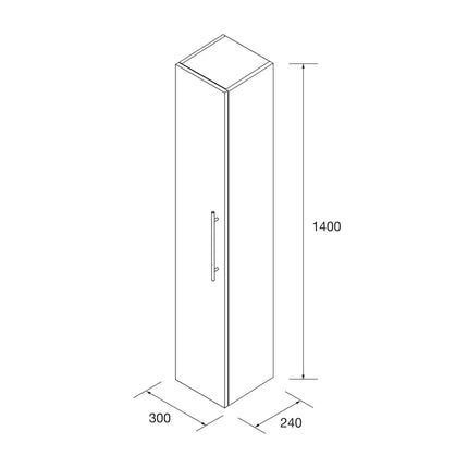 Pilar Auxiliar SILANE 1 puerta + Tirador de Salgar (140x30x24 cm) - CuartoDeBaño.com