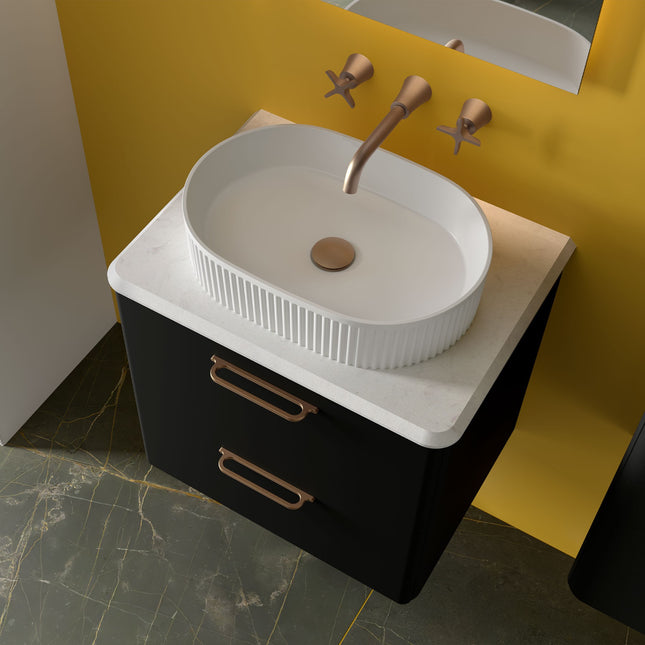 Lavabo de posar VENICE, Porcelana (480x325x110 mm) - CuartoDeBaño.com