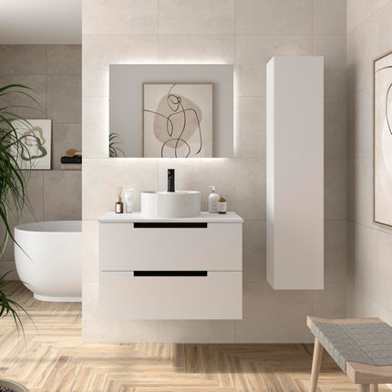 Mueble de Baño LENI con Lavabo Sobre Encimera. 4 acabados de 60 a 140 cm - CuartoDeBaño.com
