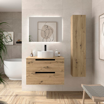 Mueble de Baño LENI con Lavabo Sobre Encimera. 4 acabados de 60 a 140 cm - CuartoDeBaño.com