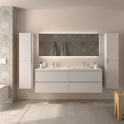 Mueblel kira con lavabo integrado de 120 cm blanco