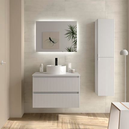 Mueble de Baño KIRA blanco con Lavabo Sobre Encimera
