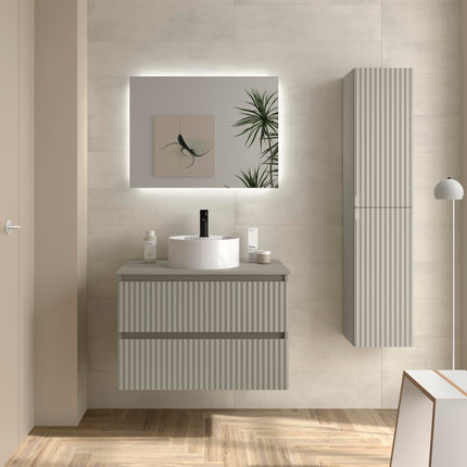 Mueble de Baño KIRA gris  con Lavabo Sobre Encimera