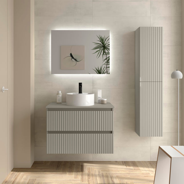 Mueble de Baño KIRA gris  con Lavabo Sobre Encimera