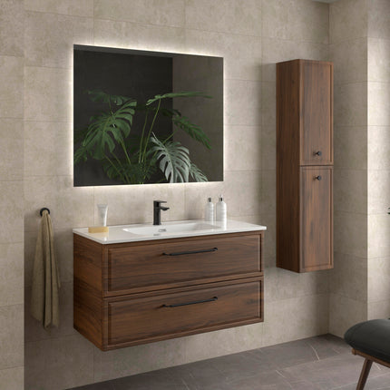 Mueble RUNA nogal con Lavabo Integrado