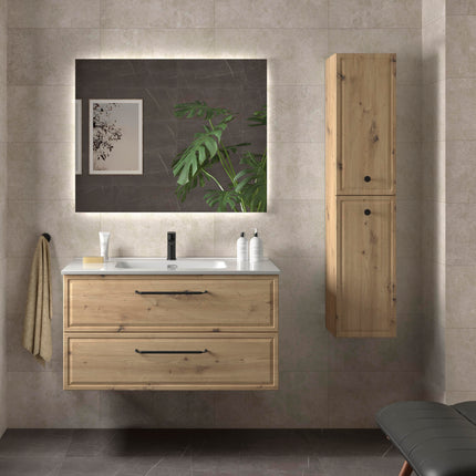 Mueble de Baño RUNA roble con Lavabo Integrado