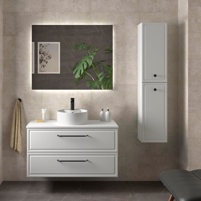 Mueble de Baño RUNA de Salgar con Lavabo Sobre Encimera. 4 Acabados, de 60 a 140 cm - CuartoDeBaño.com