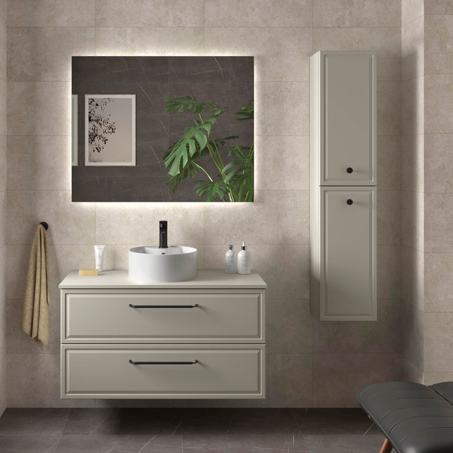 Mueble de Baño RUNA de Salgar con Lavabo Sobre Encimera. 4 Acabados, de 60 a 140 cm - CuartoDeBaño.com