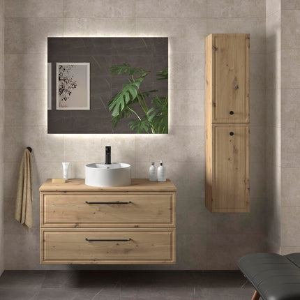 Mueble de Baño RUNA de Salgar con Lavabo Sobre Encimera. 4 Acabados, de 60 a 140 cm