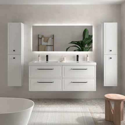 Mueble RUNA blanco con Lavabo Integrado doble