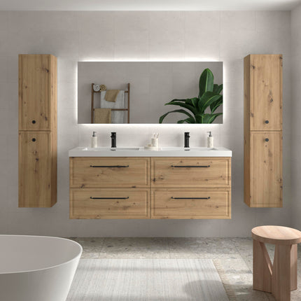 Mueble RUNA roble con Lavabo Integrado doble