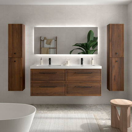 Mueble RUNA nogal con Lavabo Integrado doble