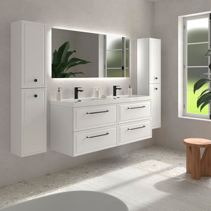 Mueble de baño RUNA blanco con Lavabo Integrado doble