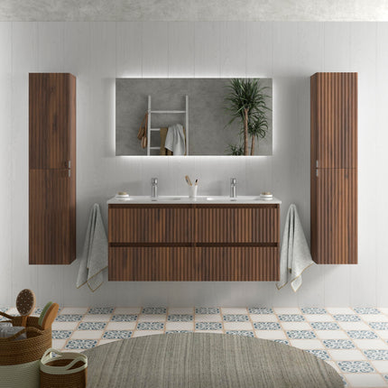 Mueblel kira con lavabo integrado de 120 cm Nogal