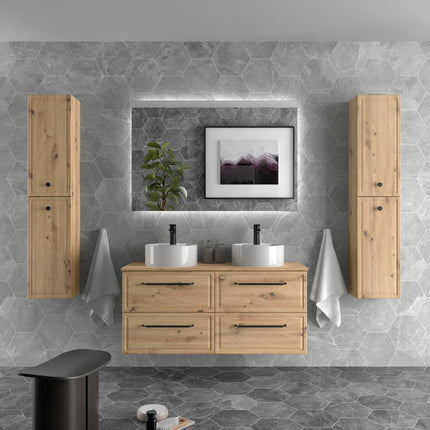 Mueble de Baño RUNA de Salgar con Lavabo Sobre Encimera. 4 Acabados, de 60 a 140 cm