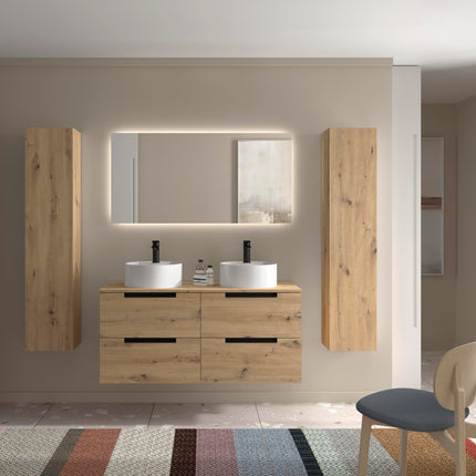 Mueble de Baño LENI con Lavabo Sobre Encimera. 4 acabados de 60 a 140 cm - CuartoDeBaño.com