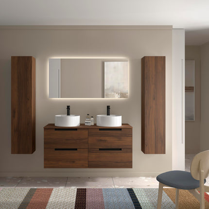Mueble de Baño LENI con Lavabo Sobre Encimera. 4 acabados de 60 a 140 cm - CuartoDeBaño.com