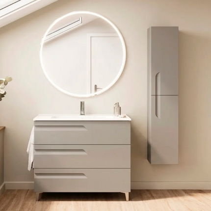 Conjunto mueble de baño VITALE de 3 cajones arena mate
