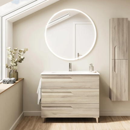 Conjunto mueble de baño VITALE de 3 cajones beige nature