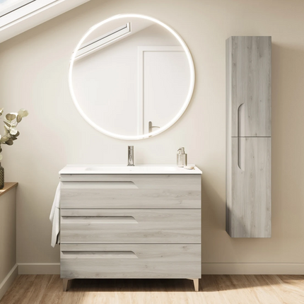 Conjunto mueble de baño VITALE de 3 cajones blanco nature