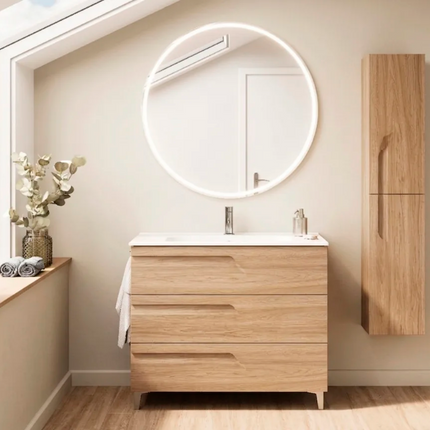 Conjunto mueble de baño VITALE de 3 cajones hickory