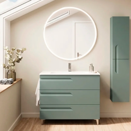 Conjunto mueble de baño VITALE de 3 cajones verde minaeral
