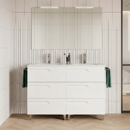 Conjunto mueble de baño VITALE de 6 cajones blanco