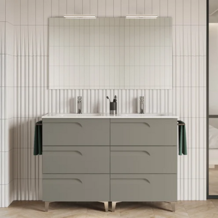 Conjunto mueble de baño VITALE de 6 cajones arena mate