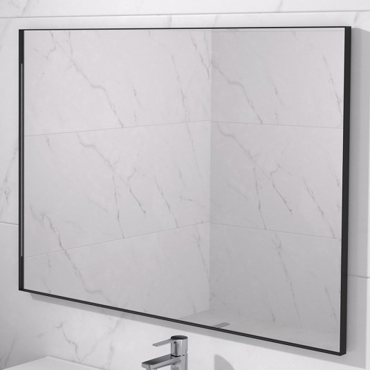 Espejo de baño ABACO de 80x70 cm con marco metálico